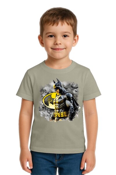 SEDİRLİ Tricou unisex pentru copii Batman cu imprimeu bumbac bucăți din bumba...