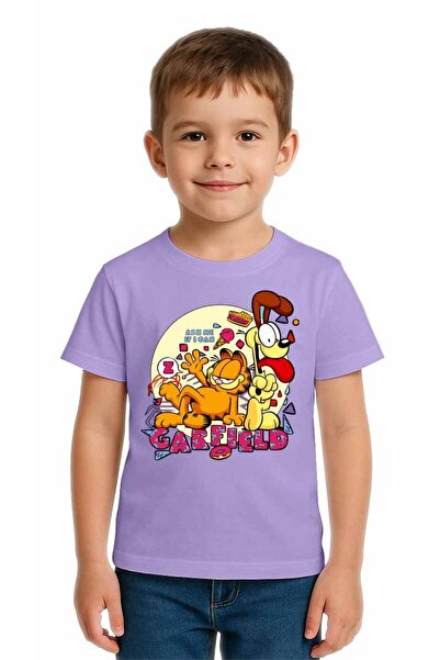 SEDİRLİ تي شيرت للأطفال من الجنسين Garfield مطبوع مصنوع من قماش قطني ممشط قطن...
