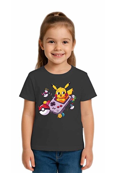 SEDİRLİ تي شيرت بيكاتشو مطبوع للأطفال للجنسين، مصنوع من قماش قطني ممشط قطن قطعة