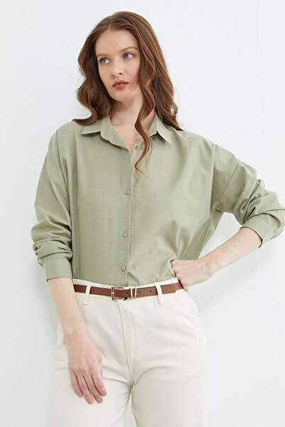 Fulla Moda Basic Linen Look Oversize Shirt