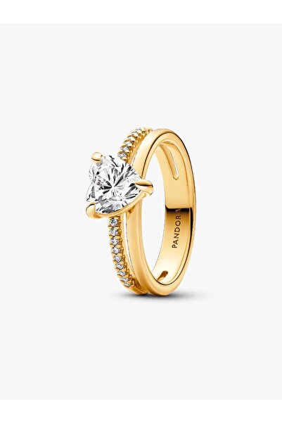 Pandora خاتم مزدوج على شكل قلب