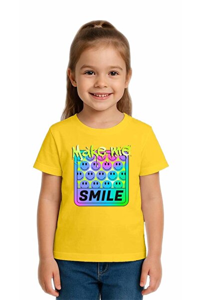 SEDİRLİ Unisex Smile Štampano Dječja majica Pamuk komada Pamučni džersej tkanina