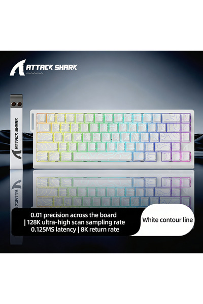 Attack Shark X68 HE 8000Hz Rapid Trigger Keyboard, 0.01mm RT Accuracy Wired G...