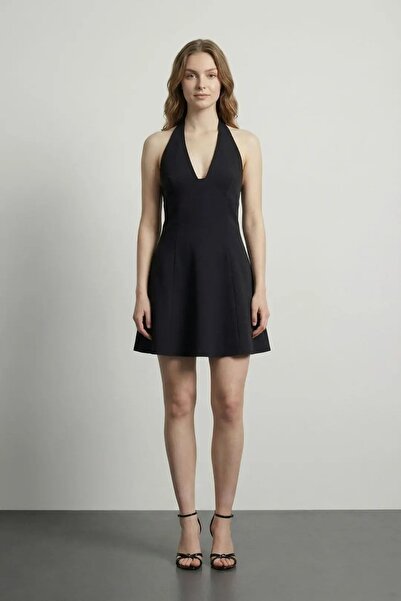 Quzu Women's Dress Elb01467 Black