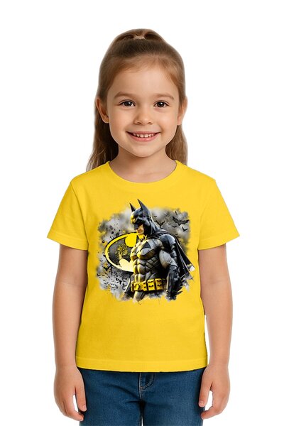 SEDİRLİ Tricou unisex pentru copii Batman cu imprimeu bumbac bucăți din bumba...