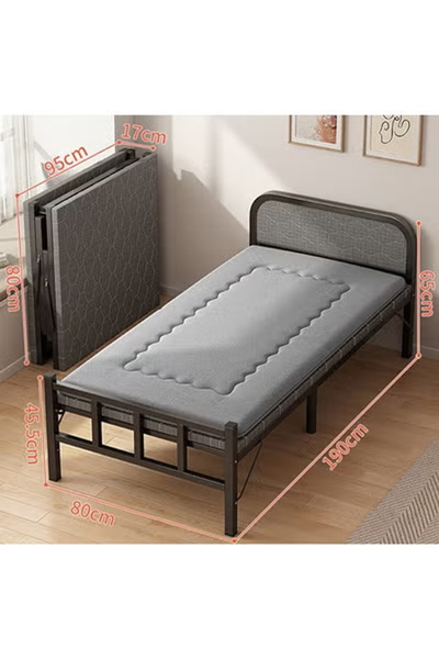 KEKE Portable Foldaway household Simple Bed companion with Lambwool Matress