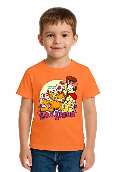 SEDİRLİ تي شيرت للأطفال من الجنسين Garfield مطبوع مصنوع من قماش قطني ممشط قطن...