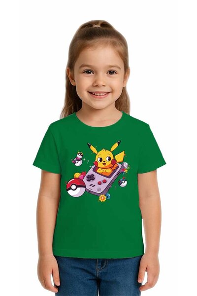 SEDİRLİ تي شيرت بيكاتشو مطبوع للأطفال للجنسين، مصنوع من قماش قطني ممشط قطن قطعة