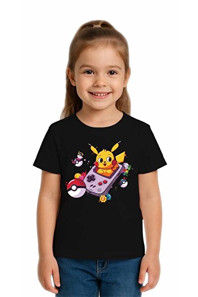 SEDİRLİ تي شيرت بيكاتشو مطبوع للأطفال للجنسين، مصنوع من قماش قطني ممشط قطن قطعة