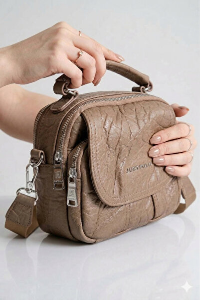 Just Polo Original Soft Leather 5-Compartment Covered Women's Shoulder Bag 23...