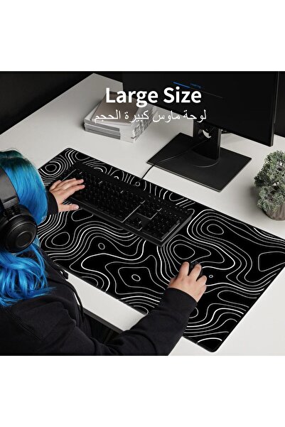 Sumkyle Large Gaming Mouse Pad, Extended Desk Mousepad with Stitched Edges, N...