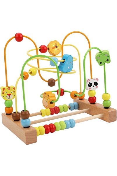 Arabest لعبة تعليمية، أشكال حيوانات وخرز ملون، تصميم على شكل قطار الملاهي، من...