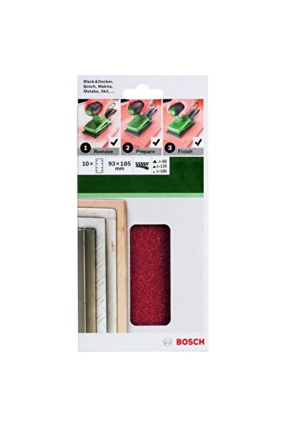 Bosch 93x185 Mm Yedek Cırt Zımpara 80 Kum 10 Adet (2609256a82)