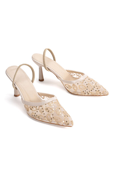 MFT AYAKKABI cu broderie din dantelă Pantofi de mireasă cu paiete și detalii ...