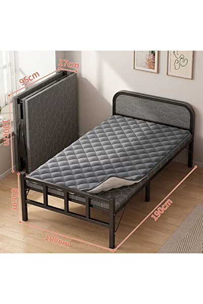 KEKE Portable Foldaway household Simple Bed companion with Ice Silk Matress