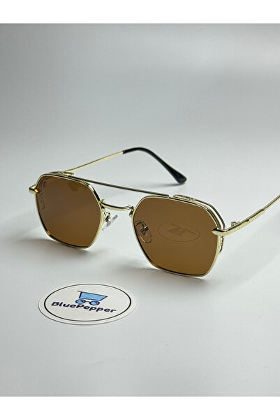 BluePepper Laguna |   Fleece Ize Sunglasses Brown Glass Color Metal Frame Ova...