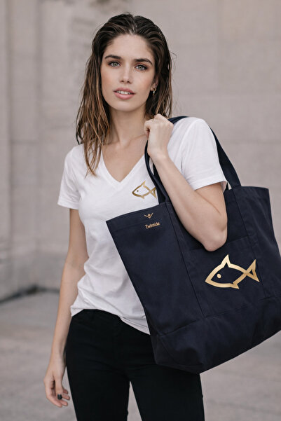 TWINTICKS Γυναικείο μπλουζάκι με στάμπα ψαριού + Σετ καθημερινής συνδυασμού μ...