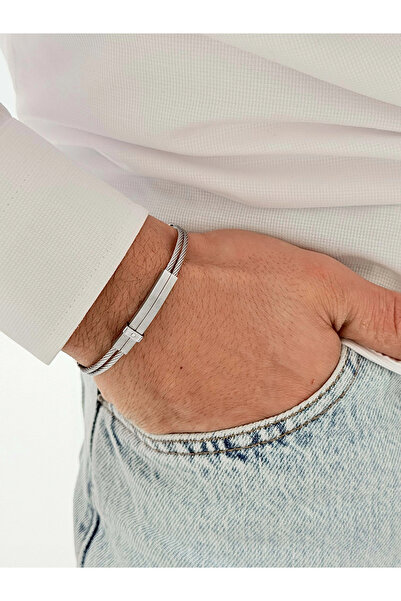 FERRO Silver Steel Men's Bracelet Frj10186A-A 2 Year Warranty Gift Boxed