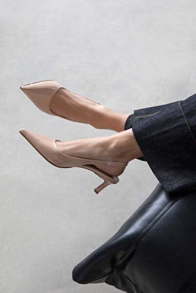 STRASWANS Molly Women's Heeled Patent Leather Shoes Tan