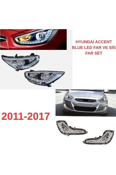 NS Nilser Auto Parts Hyundai Accent Blue Led Far + Led Sis Far Set 2011-2017