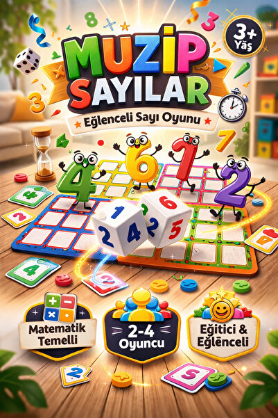 medi Muzip Sayılar Eğitici Kutu Oyunu 2-4 Oyunculu 3+ Yaş
