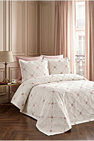 miar home perde tekstil Double Embroidered Bedspread Set – 2 Pillowcases Incl...