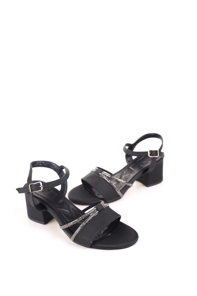 Walkenzo 411 Pantofi de damă cu toc de cu pietre aplicate 6 cm sandale