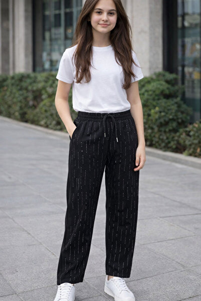 Bilge Trend Young Girls' Lycra K Compact Pants with Stone Decoration on the F...