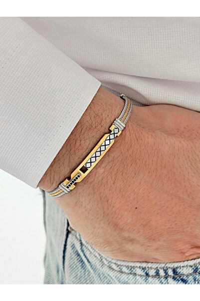 FERRO Yellow Steel Men's Bracelet Frj10180A-B 2 Year Warranty Gift Boxed