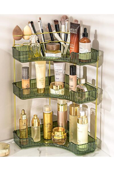 Arabest Vanity Makeup Organizer,3 Tier Corner Bathroom Organizer Countertop w...