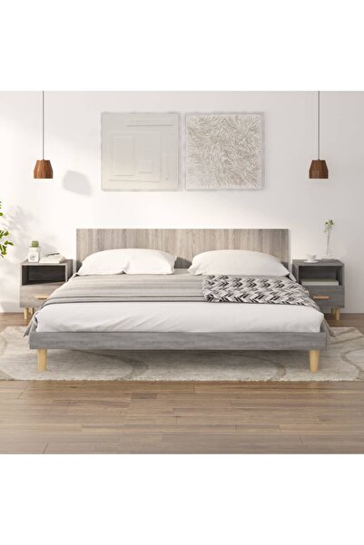 Concept Noptiere, 2 buc., gri sonoma, 40x35x47 cm