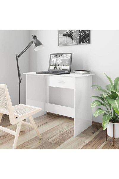 Concept Desk, glossy white, 100 x 50 x 76 cm, chipboard