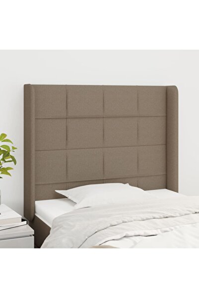 Concept Tăblie de pat cu aripioare gri taupe 103x16x118/128 cm textil