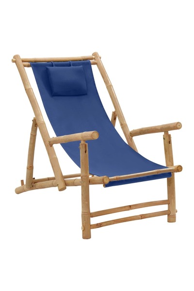 Concept Πτυσσόμενη καρέκλα, μπλε σκούρο, Μπαμπού και καμβάς