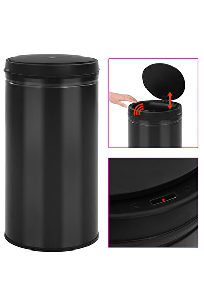 Concept Coș de gunoi automat cu senzor, 60 L, negru, oțel carbon