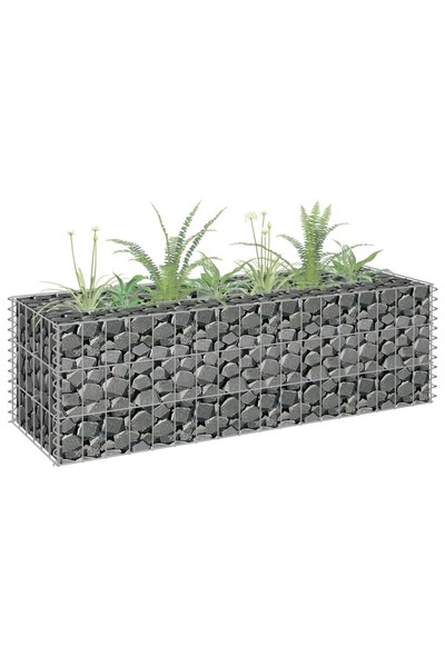 Concept Strat înălțat gabion, 90 x 30 x 30 cm, oțel galvanizat