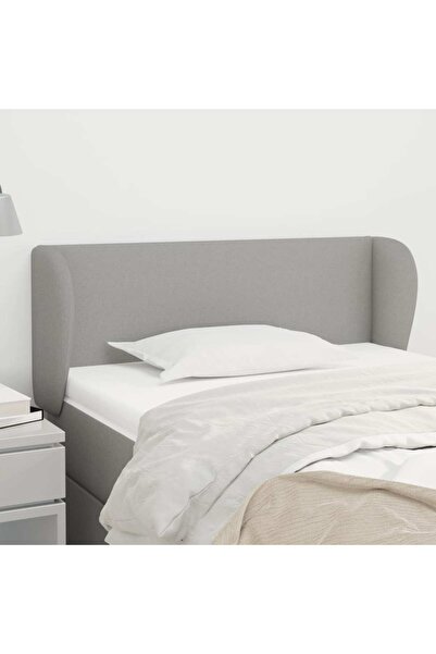 Concept Tăblie de pat cu aripioare gri deschis 93x23x78/88 cm textil