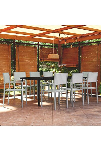 Concept Σετ επίπλων κήπου, λευκό, 9 τεμάχια