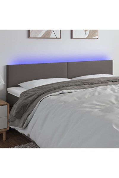 Concept Κεφαλάρι LED, γκρι, 180x5x78/88 cm, οικολογικό Δερμάτινο