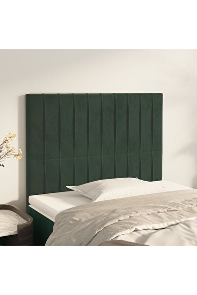 Concept Tăblii de pat, 2 buc, verde închis, 80x5x78/88 cm, catifea