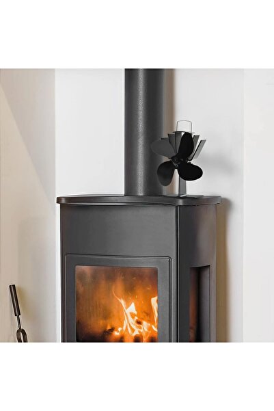 Concept Ventilator de sobă cu alimentare termică, 4 palete, negru