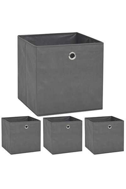 Concept Κουτιά αποθήκευσης, 4 τεμάχια, μη υφασμένο υλικό, 32x32x32 cm, Γκρι