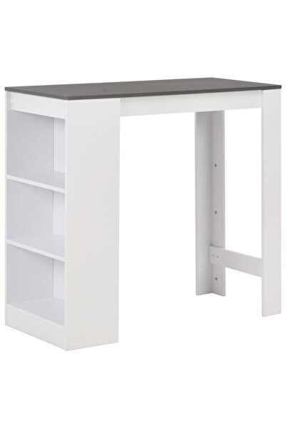 Concept Masă bar cu rafturi, alb, 110x50x103 cm