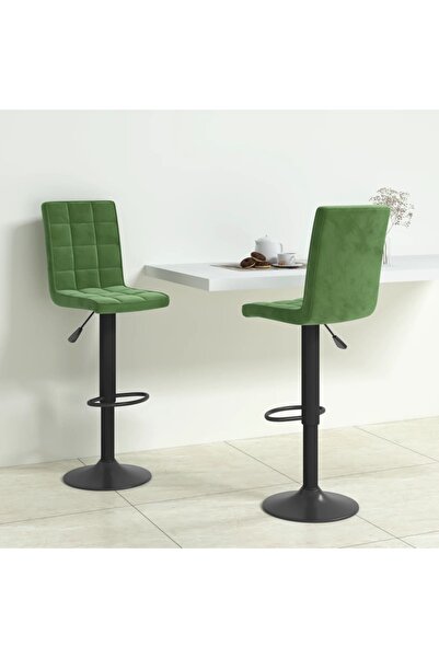 Concept Scaune de bar, 2 buc., verde închis, catifea