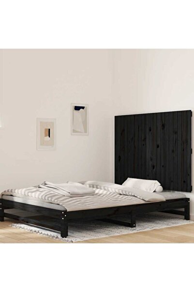 Concept Tăblie de pat pentru perete, negru, 127,5x3x90 cm