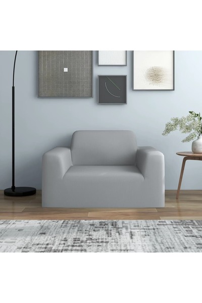 Concept Покривало за диван от сив Полиестер джърси с еластична материя