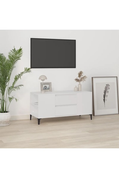 Concept Comodă TV, alb, 102x44,5x50 cm, lemn prelucrat