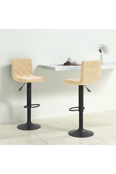 Concept Σκαμπό μπαρ, 2 τεμ., κρεμ, Βελούδο