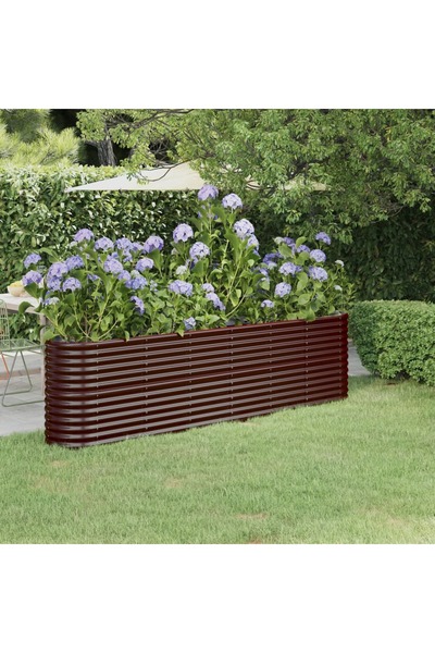 Concept Καφέ γλάστρα κήπου 260x40x68 cm ηλεκτροστατικά βαμμένη από ατσάλι