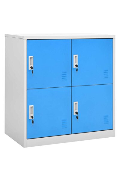 Concept Ντουλάπι, ανοιχτό γκρι και μπλε, 90x45x92,5 cm, ατσάλι